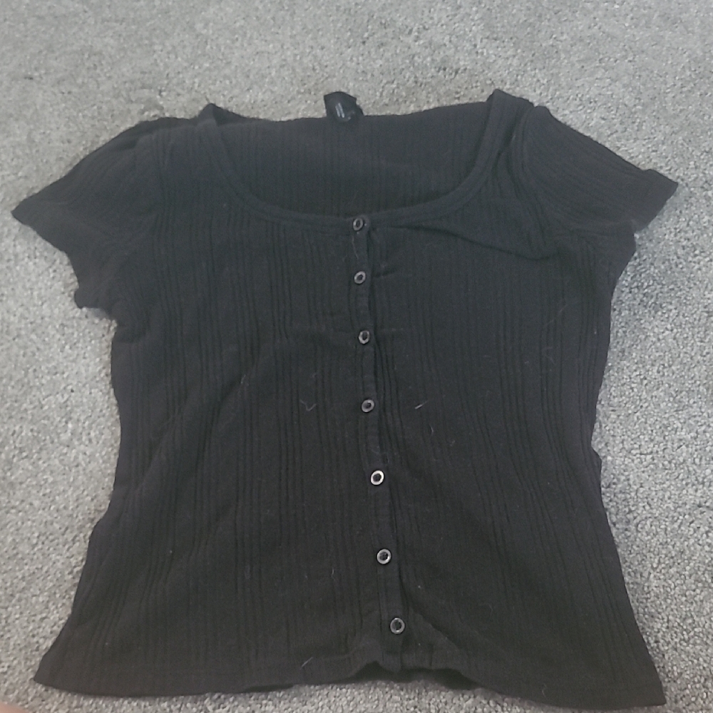 Black Fitted Button Down Shirt